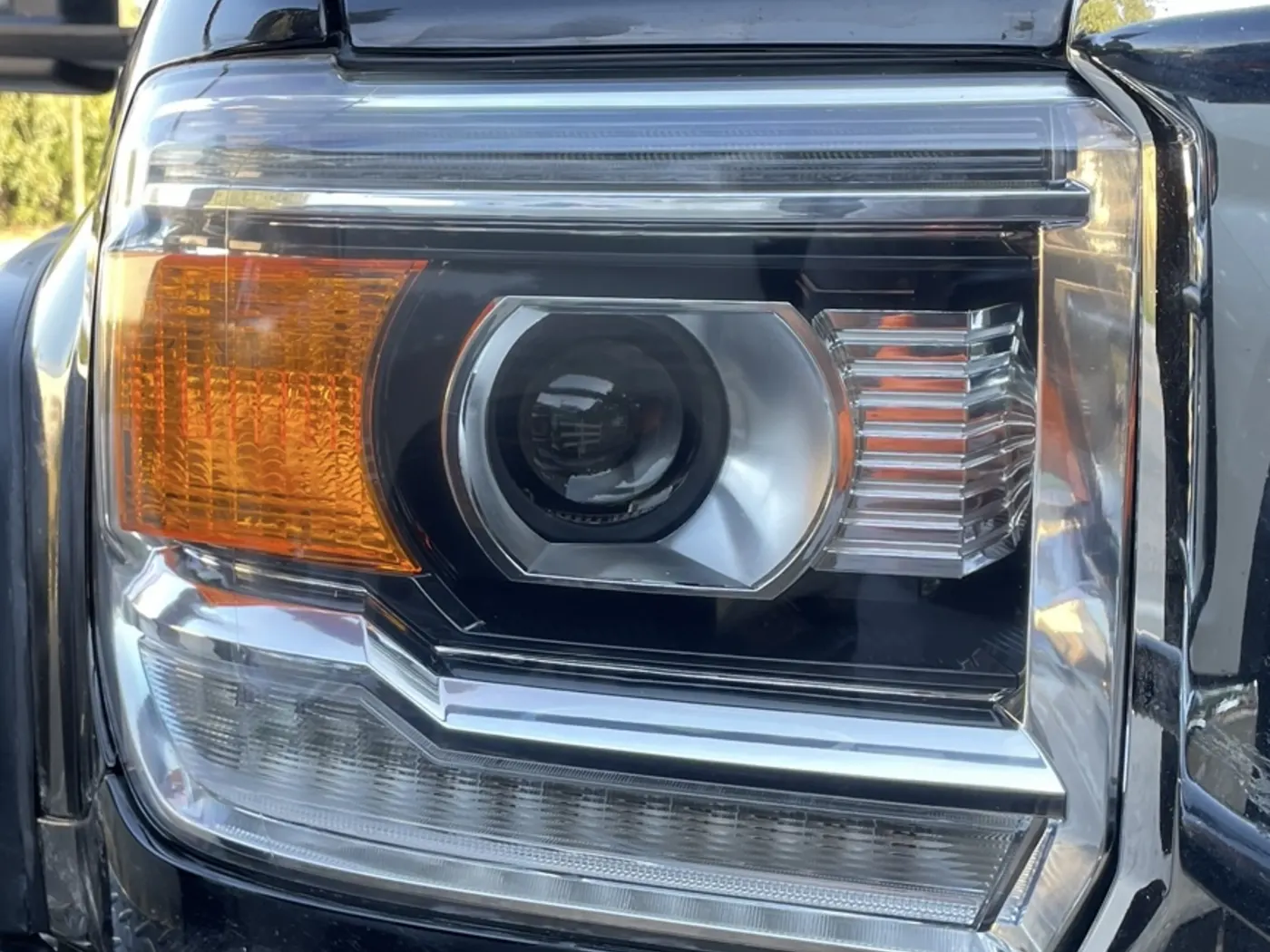 Crystal-clear headlight lens after Rev1 Auto headlight restoration in Fort Worth